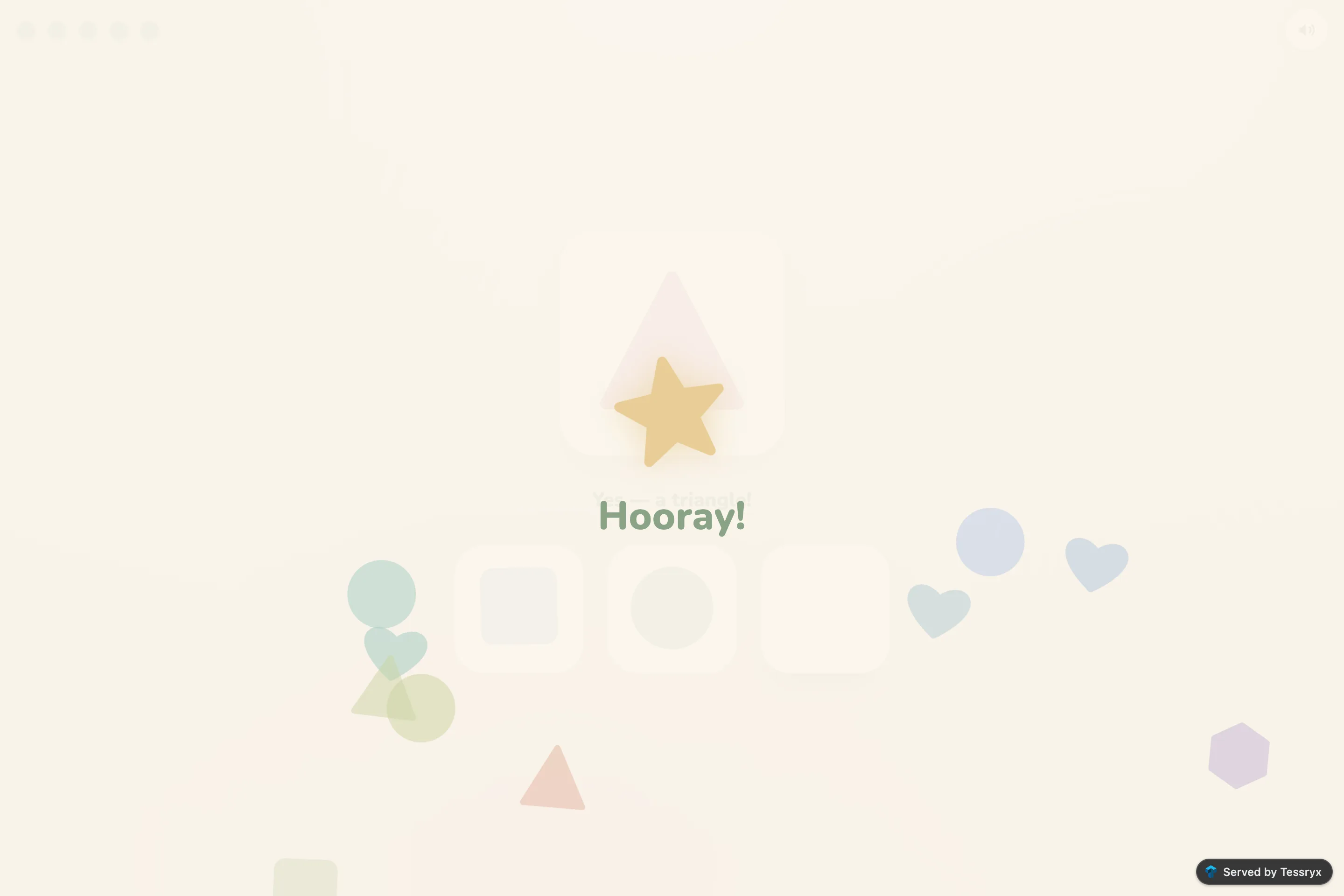 A game for toddlers, built by an AI agent on Tessryx, live at nicks-org.tessryx.app